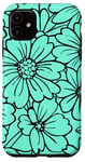 Coque pour iPhone 11 Light Green Floral Pattern Minimalist Flowers Phone Cover