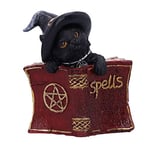 Nemesis Now Kitty's Grimoire Cat Spell Book Figurine 8.2cm, Resin, Red, Witch's Familiar Figurine, Perfect Addition to Any Witchcraft Collection, Cast in the Finest Resin, Expertly Hand-Painted