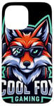 Coque pour iPhone 13 Pro Max Cool Fox Gaming Renard Casque Lunettes