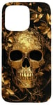 Coque pour iPhone 15 Pro Max Crâne Nature Éléments Comme Feuilles Crâne Art