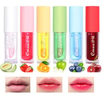 Mrettick Hydrating Lip Glow Oil 6 Pack Moisturizing Lip Balm Fruit-Flavored Lip Gloss Set Lip Care Kit