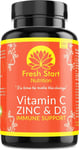 Vitamin C Zinc and Vitamin D 180 Tablets for Maintenance of Normal Immune System