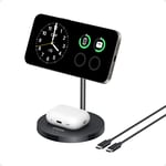 Maggo 2-In-1 Wireless Charging Station, Magsafe Charger Compatible, Qi2 Certifie