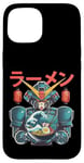 Coque pour iPhone 15 Ramen japonais Mecha Robot Géant La Grande Vague Anime