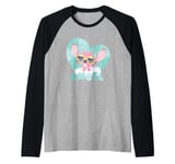 Disney Lilo & Stitch Cute Baby Angel With Style Chest Logo Raglan Baseball Tee