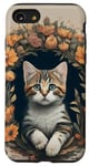 Coque pour iPhone SE (2020) / 7 / 8 Belles fleurs d'automne et d'automne pour les amoureux des chats