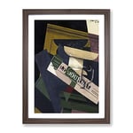 Journal By Juan Gris Classic Painting Framed Wall Art Print, Ready to Hang Picture for Living Room Bedroom Home Office Décor, Walnut A2 (64 x 46 cm)