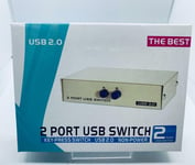 2 Port USB 2.0 Sharing Manual Switch Box Hub 2 PCS Share NON-POWER UK