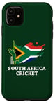 Coque pour iPhone 11 Couleurs du drapeau sud-africain Cricket Afrique du Sud