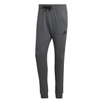 adidas Homme Essentials Fleece Regular Tapered Pants, Dark Grey Heather/Black, XS