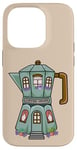 iPhone 14 Pro Creative Cozy Coffee House Cafe, Stovetop Espresso Maker Case