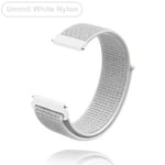 Nya 18mm 20mm 22mm armband för Garmin Venu 2S handledsband Vivoactive 3 4S 4 Forerunner 245 645 Galaxy Watch 4 Classic 42 46mm UmmitWhite Nylon 20mm