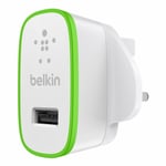 Belkin Universal 2.1 Amp Usb Ac Wall Charger For Smartphone Tablets Iphone Ipad