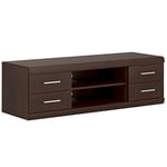 Furniture To Go Wide 4 Drawer TV Cabinet, Wood Dark Mahogany