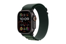 Watch Ultra 2 GPS + Cellular 49mm Boîtier en Titane Noir avec Boucle Alpine Vert Foncé - Medium version 2024