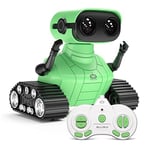 ALLCELE Robot Enfant Jouet, Jouets Robots Télécommandés Rechargeables，avec Yeux LED, Musique et Sons Intéressants pour Garçons et Filles à Partir de 3 4 5 6 7 8 Ans Cadeau d'anniversaire(Vert)