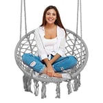 Boho Fauteuil Suspendu Gris balançoire de Jardin avec Coussin Sofotel