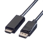 Value - câble DisplayPort vers hdmi Prise dp pour écran • rétroprojecteur • carte graphique transmission uhd 1 m (11.99.5785)