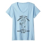 Womens I've Always Wanted To Go Back To Bed funny sleepy sloth lazy V-Neck T-Shirt