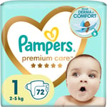 Pampers Premium Care Size 1 engangsbleer 2-5 kg 72 stk.