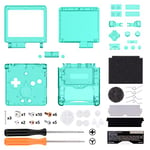 eXtremeRate Coque Customisée avec Boutons Complète pour Gameboy Advance SP GBA SP, Coque Série Transparente Compatible avec Écrans IPS et LCD Standard, Console et Écran Non Incluse,Vert Émeraude