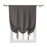 ele ELEOPTION Attacher Les Stores occultant Rideau de fenêtre Isolant Thermique Drapé Panneau Décoration de la Maison Balloon Shades pour Chambre (Gris, 100 * 120cm)