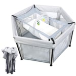 Baby Travel Cot Crib, Bassinet Bed, Bedside Sleeper, Travel Cribfor Baby, Lightweight Portable Travel Crib, Infant Playpen Center Easy to Pack Play-Yard with Comfortable Mattress - Certified Baby Safe