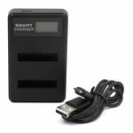 Portable USB LCD Dual Battery Charger for LP-E6 Canon 5D 6D 7D 60D 80D Camera