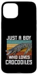 Coque pour iPhone 15 Plus T-shirt mignon Just A Boy Who Loves Alligator Crocodiles