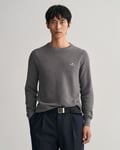 Gant Mens Cotton Pique Crewneck Sweatshirt in Grey - Size 4XL