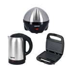 GEEPAS 3-in-1 Egg Boiler Poacher Panini Sandwich Press 1.8L Electric Kettle Set