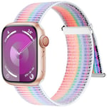 Higgs Bracelet Tissé Nylon Compatible avec Bracelets Apple Watch 38mm 40mm 41mm 44mm 45mm 46mm Ultra 2 49mm Femme, Bracelet Elastique Sport Loop Nylon pour iWatch Serie (42mm 10) 9/8/7/6/5/4/3/2/1/SE