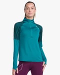 2Xu Womens W Light Speed 1/2 Zip Jade/Silver Reflective - Turquoise - Size X-Small