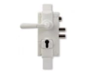 Serrure 300 en applique verticale 3 points réversible Blanc H.2040mm sans cylindre + Entretoise 2.5mm MUL-T-LOCK - S300B