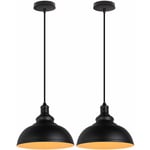 Axhup - Suspension Luminaire Industrielle Vintage Rétro E27 29cm Plafonnier Lustre Abat-jour Métal - 2PCS