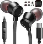 Casque USB C Écouteurs filaires pour iPhone 15 Pro in-Ear Annulation du bruit Écouteurs de type C Microphone Contrôle du volume pour Google Pixel 7 8 Samsung A35 A55 S24 Ultra S23 iPad Air iPhone 15