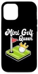 Coque pour iPhone 13 Pro Mini joueur de golf pour femme et fille