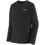 Patagonia Mens L/S Cap Cool Merino Blend Graphic Shirt (Grå (OUTLINE LOGO: SEABIRD GREY) X-large)