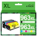 HALLOLUX 3YP35AE 963XL High Yield Replacement Ink Cartridge,Black/Cyan/Magenta/Yellow,for HP 963XL 963 XL OfficeJet Pro 9010 9012 9013 9020 9014 9022 9025 9019 9015 9018 9016 9018 9026 9028 (4 Pack)