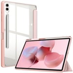 FINTIE Coque pour Samsung Galaxy Tab S10 Plus 12.4 Pouces 2024 / Tab S9 Plus 2023 - [Rangement de Stylet] Housse Arrière Transparente Claire Etui Antichoc, Or Rose