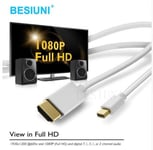 180cm miniDP 2HDMI M - 1.8m - Câble adaptateur Thunderbolt Displayport Mini Display Port DP vers HDMI mâle compatible pour Apple Macbook Mac Air, 1.8M/6ft