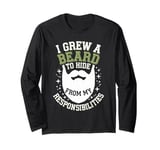 Proud Bearded Father Dad And Beard Parenting Dad Jokes Long Sleeve T-Shirt