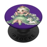 Couronne de princesse licorne blanche pour fille PopSockets PopGrip Adhésif