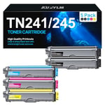 KUPYLM TN-241 TN-245 Cartouche de Toner Compatible pour Brother TN241 TN245 pour MFC-9330CDW DCP-9020CDW MFC-9340CDW HL-3140CW HL-3150CDW MFC-9140CDN HL-3170CDW (Noir Cyan Jaune Magenta, Pack de 5)