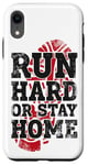 iPhone XR Running Runner Half Marathon Vintage Run Hard Or Stay Home Case