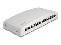 Delock - Patch-Panel - Väggmontering, Kan Monteras Under Bord - Cat 6A - Stp - Rj-45 X 12, Lsa X 12 - Grå