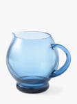 pols potten Pum Ribbed Glass Pitcher, 2L, Blue