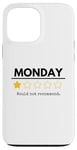 Coque pour iPhone 13 Pro Max Monday Would Not Recommend One Star Funny Office Blague