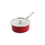 KitchenAid Steel Core Enamel Casserole de 20 cm/2,4 litre avec couvercle, émail d'origine allemande, pour four à induction, Rouge empire