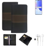 Housse téléphone + écouteurs pour Huawei nova 9 Coque portefeuille brun